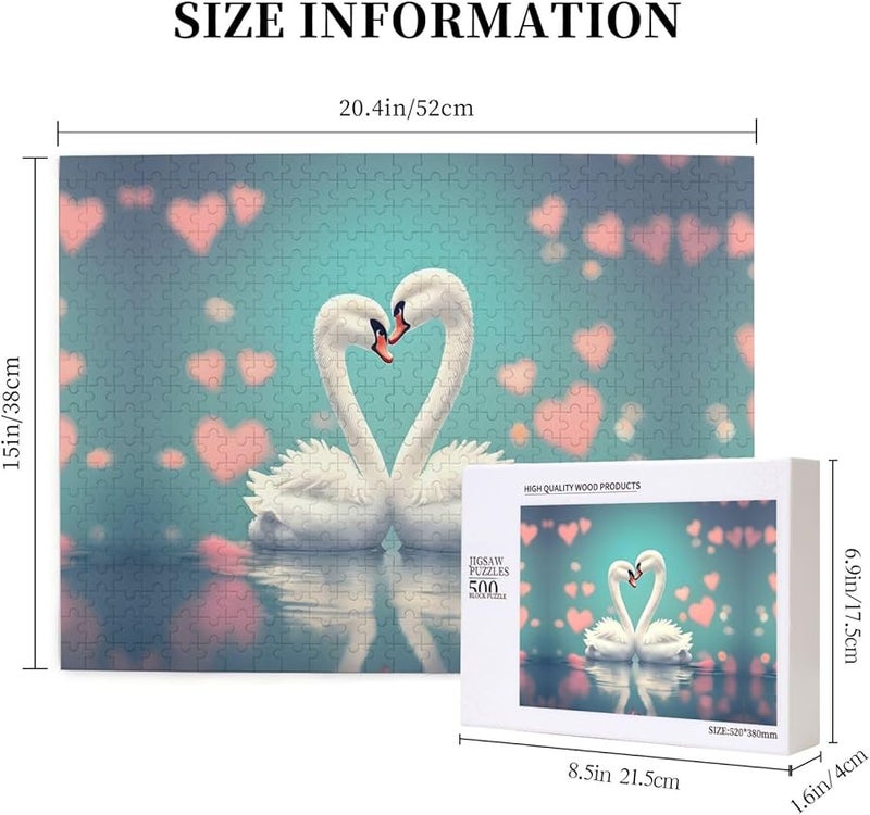 Phayah The Swan In Love لغز 500 قطعة للكبار ديكور المنزل 20.4 × 15 بوصة - Image 4